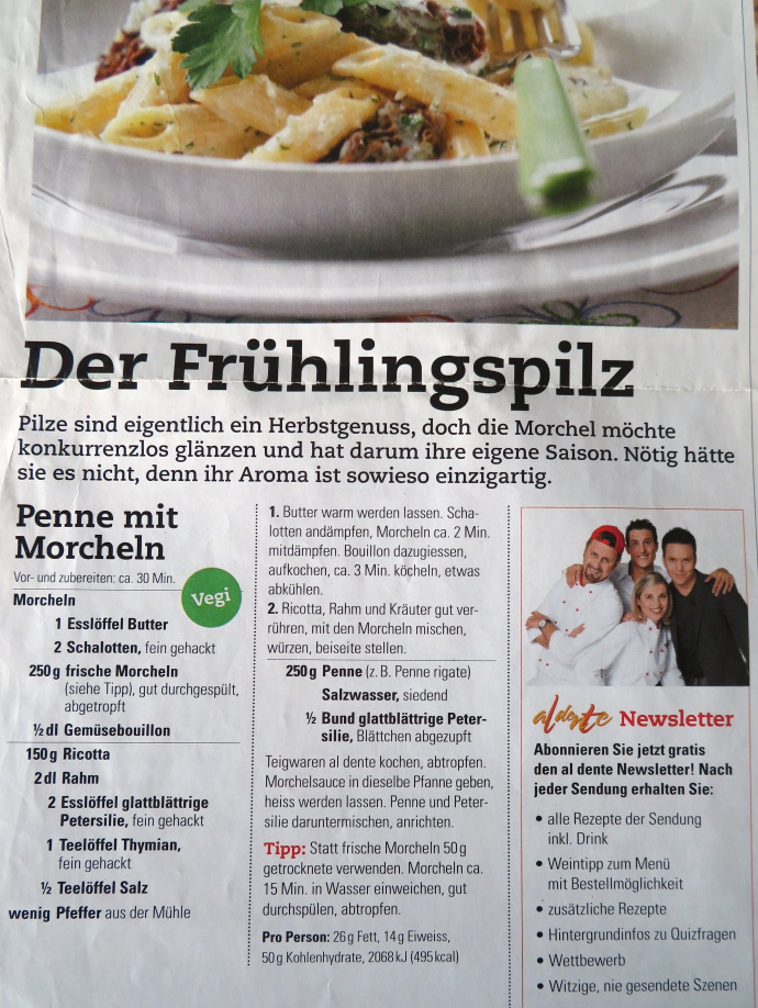 PENNE MORCHELSAUCE